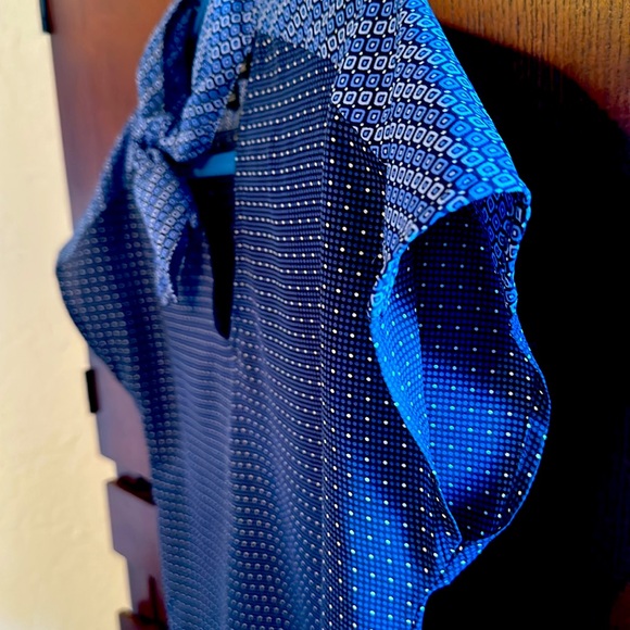 Banana Republic silk tie neck blue blouse Small EUC - Picture 3 of 4